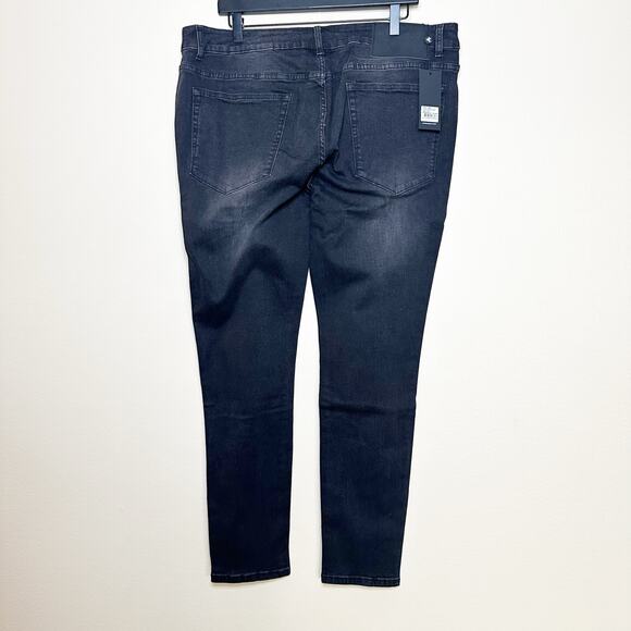 One Teaspoon Freebirds Low Waist Stretch Skinny Denim Jeans Black Plus Size 18 - Picture 3 of 8